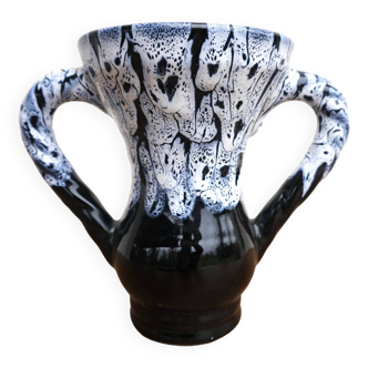 Vase in the style of Vallauris black and white