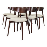 Dining chairs set of 6 heritage herringbone Beige linen