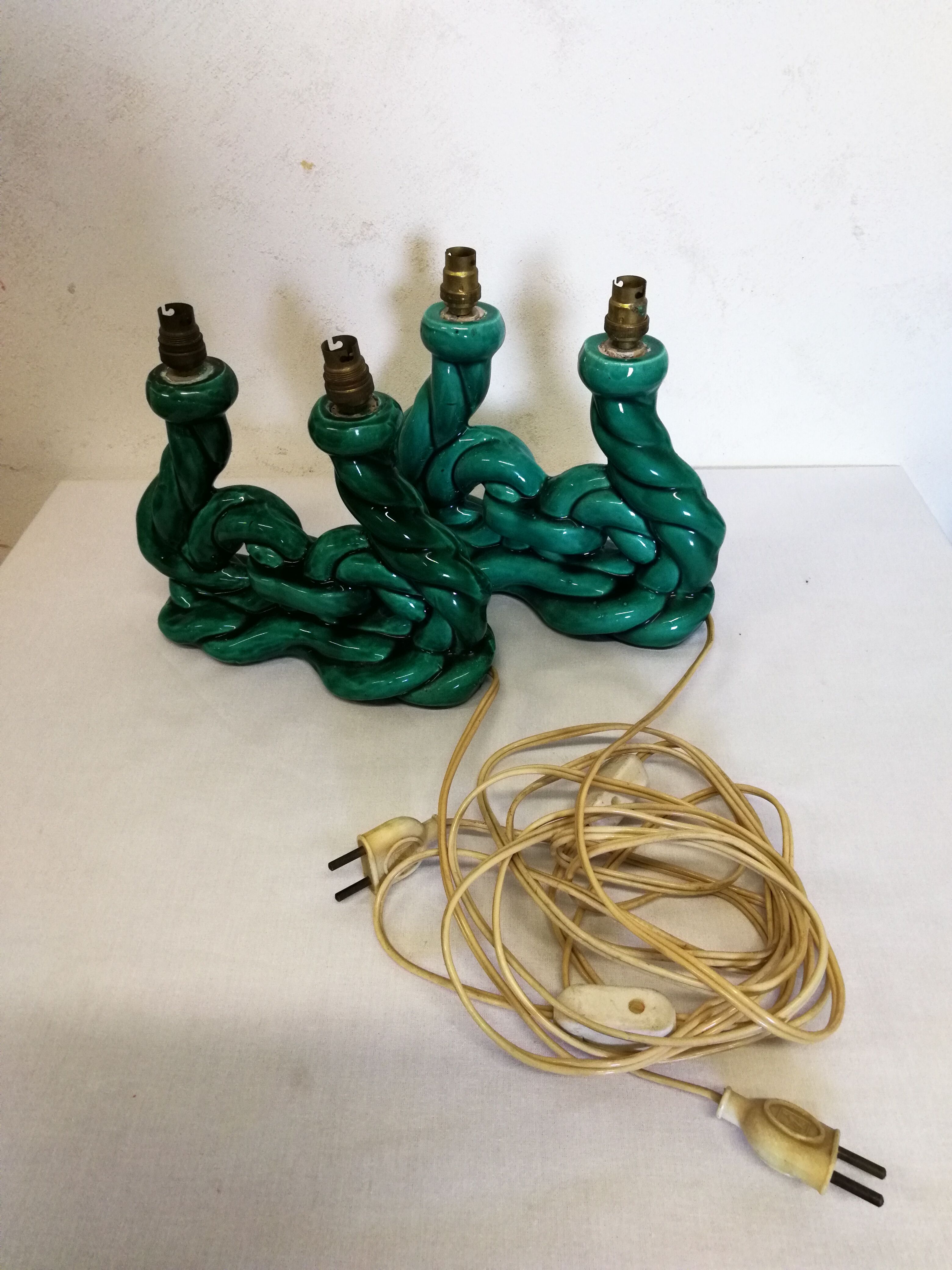 Candle holders, ceramic lamp Vallauris