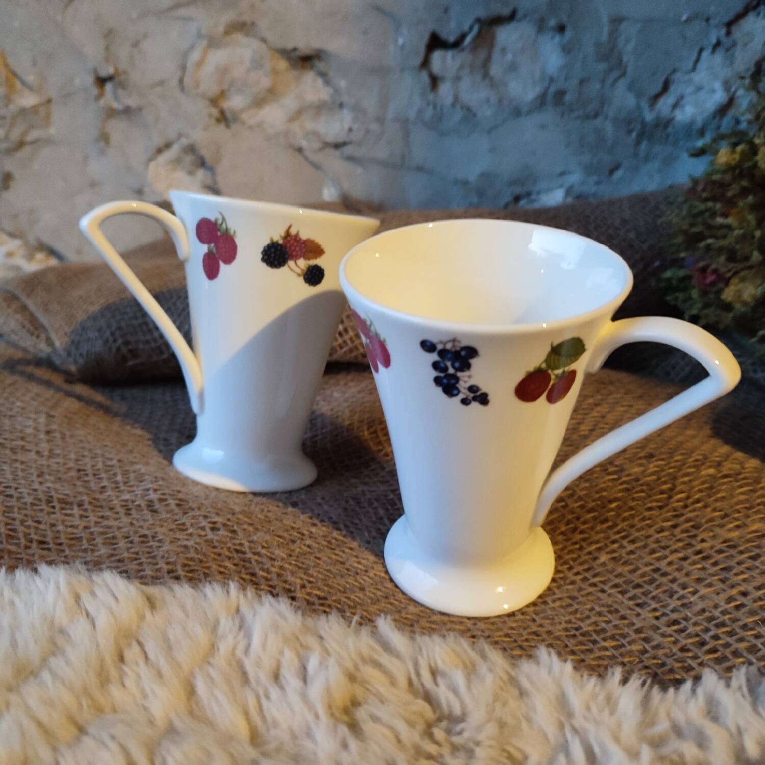Royal Burtwood Bone China mug duo