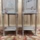 Pair of bedside tables – Louis XVI style – Painted wood, oak, brass, po