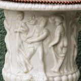 Pair of Medicis Borghese vases in porcelain biscuit and brass.