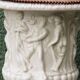 Pair of Medicis Borghese vases in porcelain biscuit and brass.