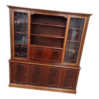 Stuart mahogany bookcase with bar