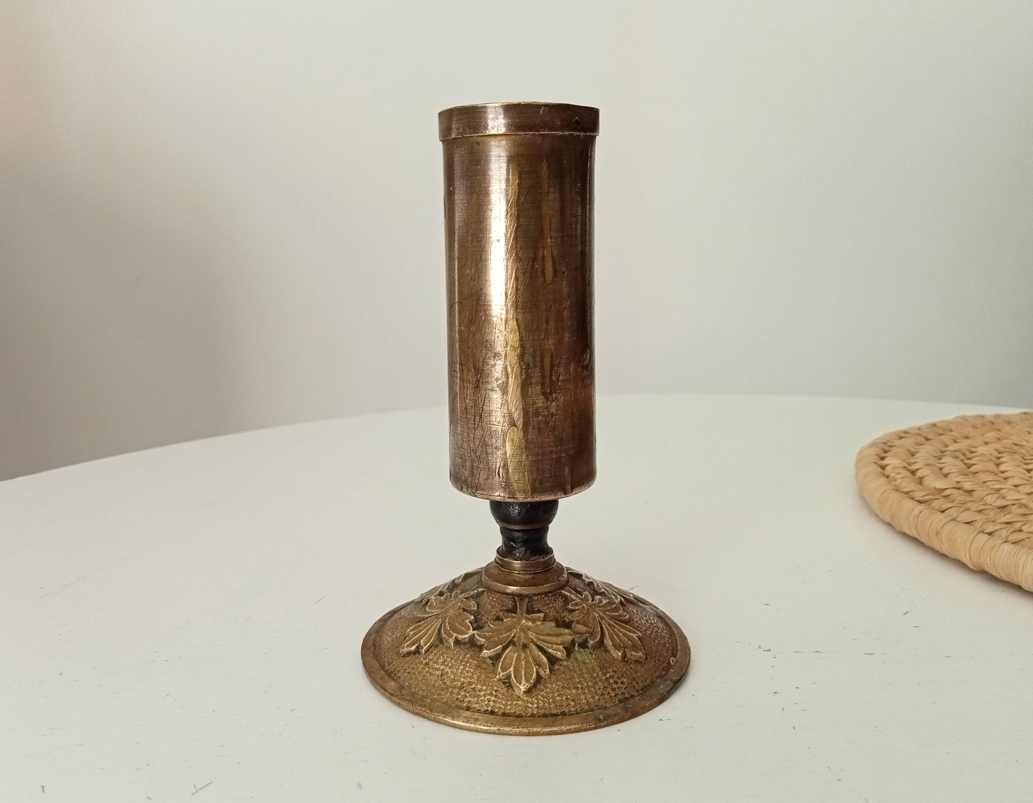 Antique folk art candle holder 1914/18
