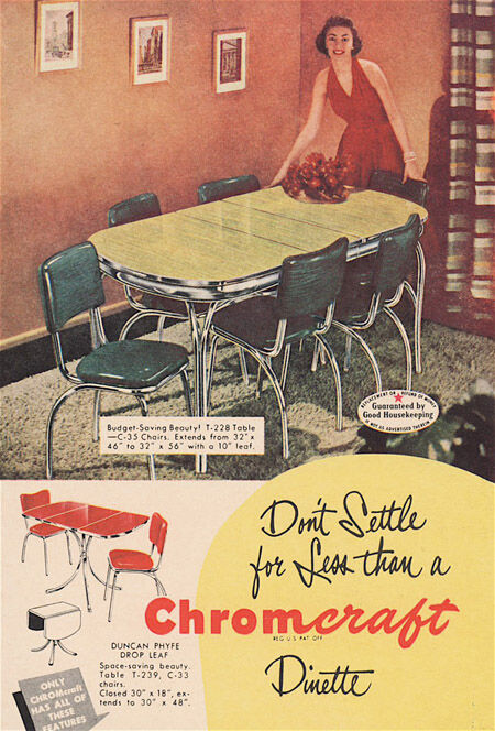 Table formica et chaises par American Fixture, 1950