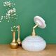 Vintage Clichy glass wall lamp with white shade