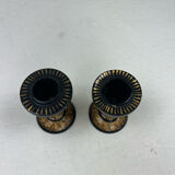 Pair of lacquered wooden candlesticks