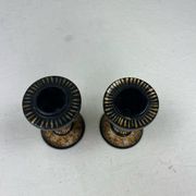 Paire de bougeoir en bois laqué