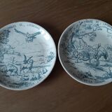 Faience plates by Gien Fables by Lafontaine