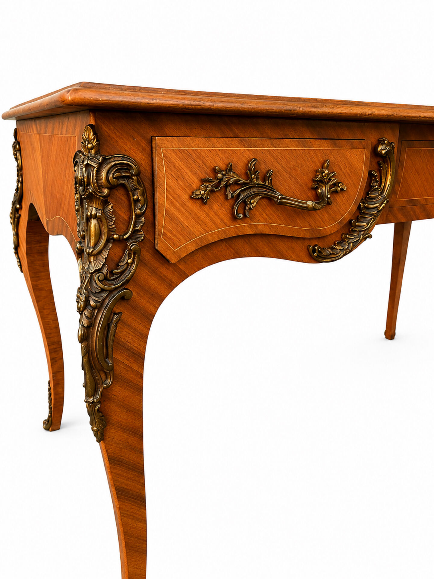 French flat desk in Louis XV style and bronze