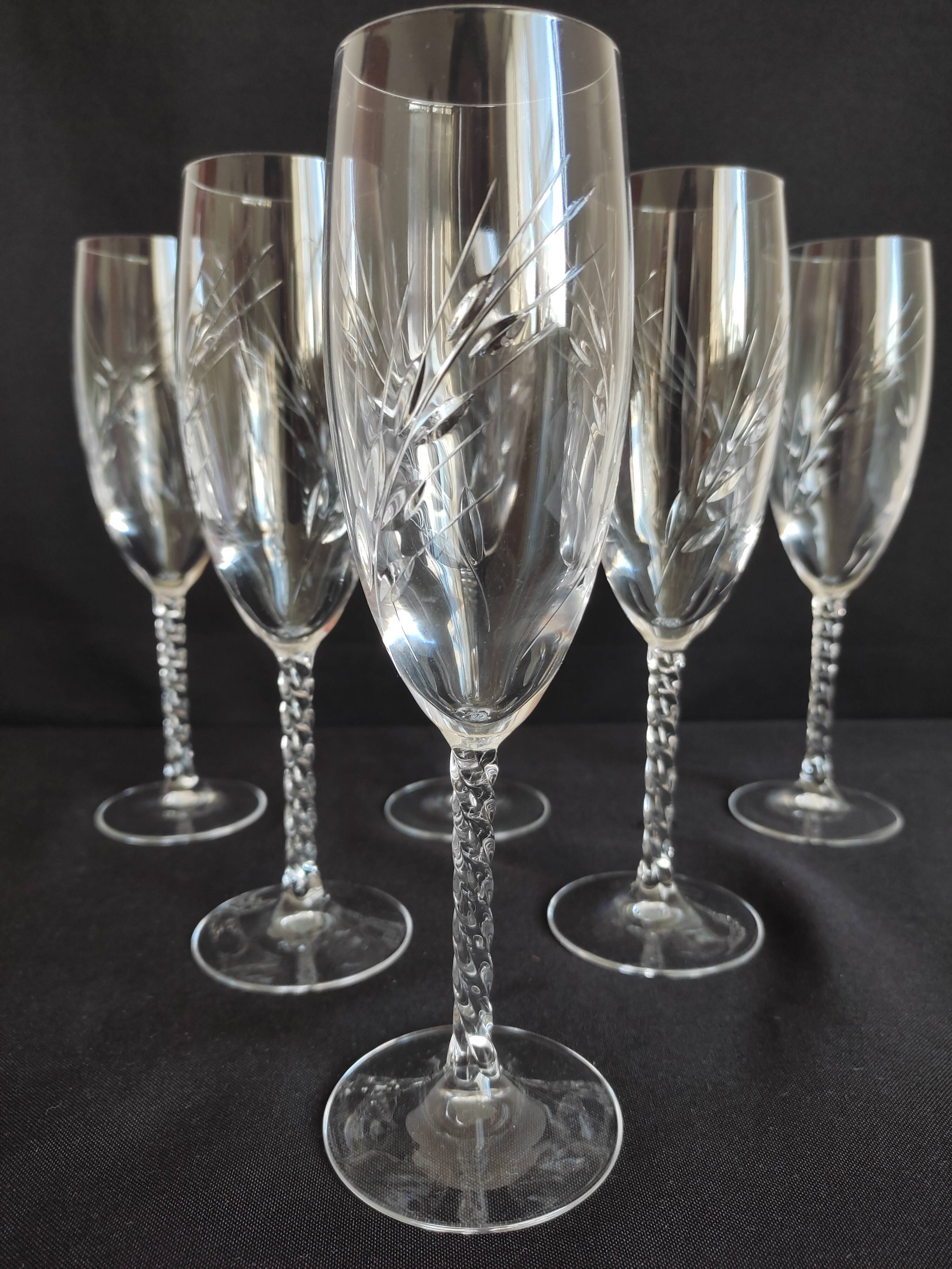 Flutes et verres cristal taillé