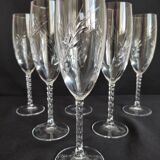 Flutes and cut crystal glasses