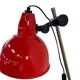 Vintage orange-red floor lamp with chrome.