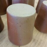 8 tasses / verres anciens en grès vernisse