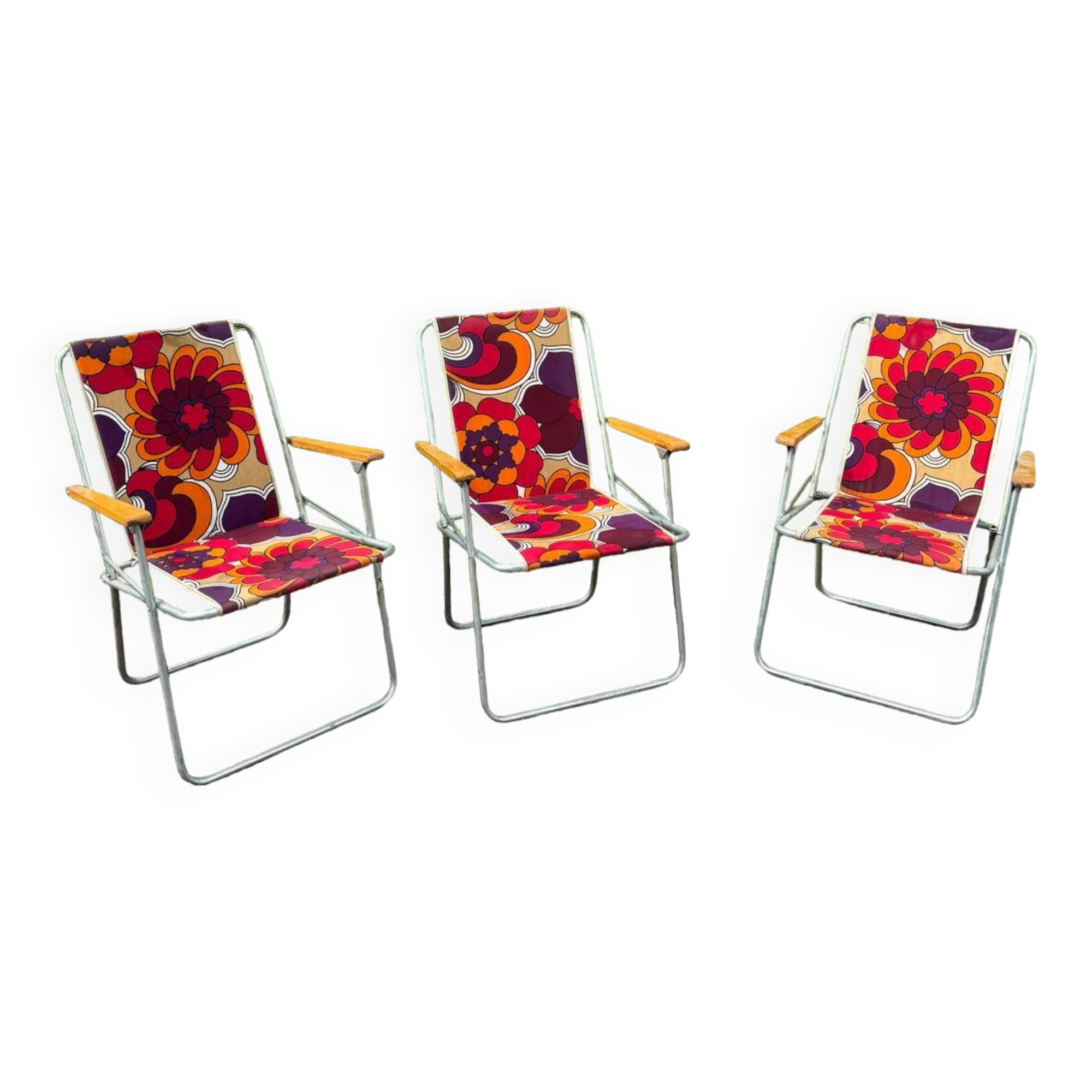 Vintage 70s Flower Power camping chair