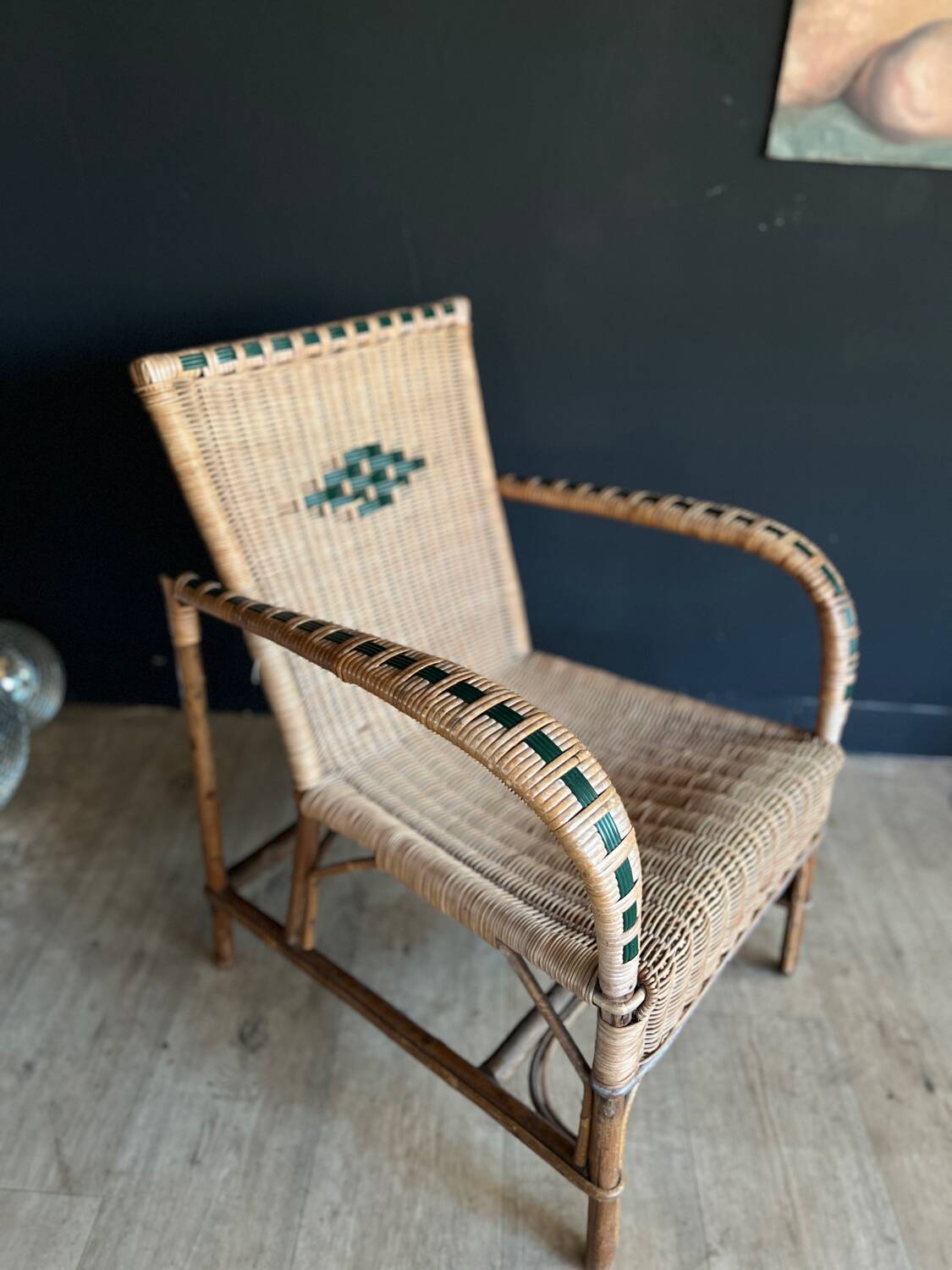 Wicker armchair