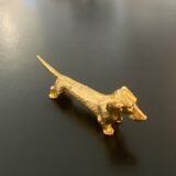 6 knife holders Dachshunds gilded metal