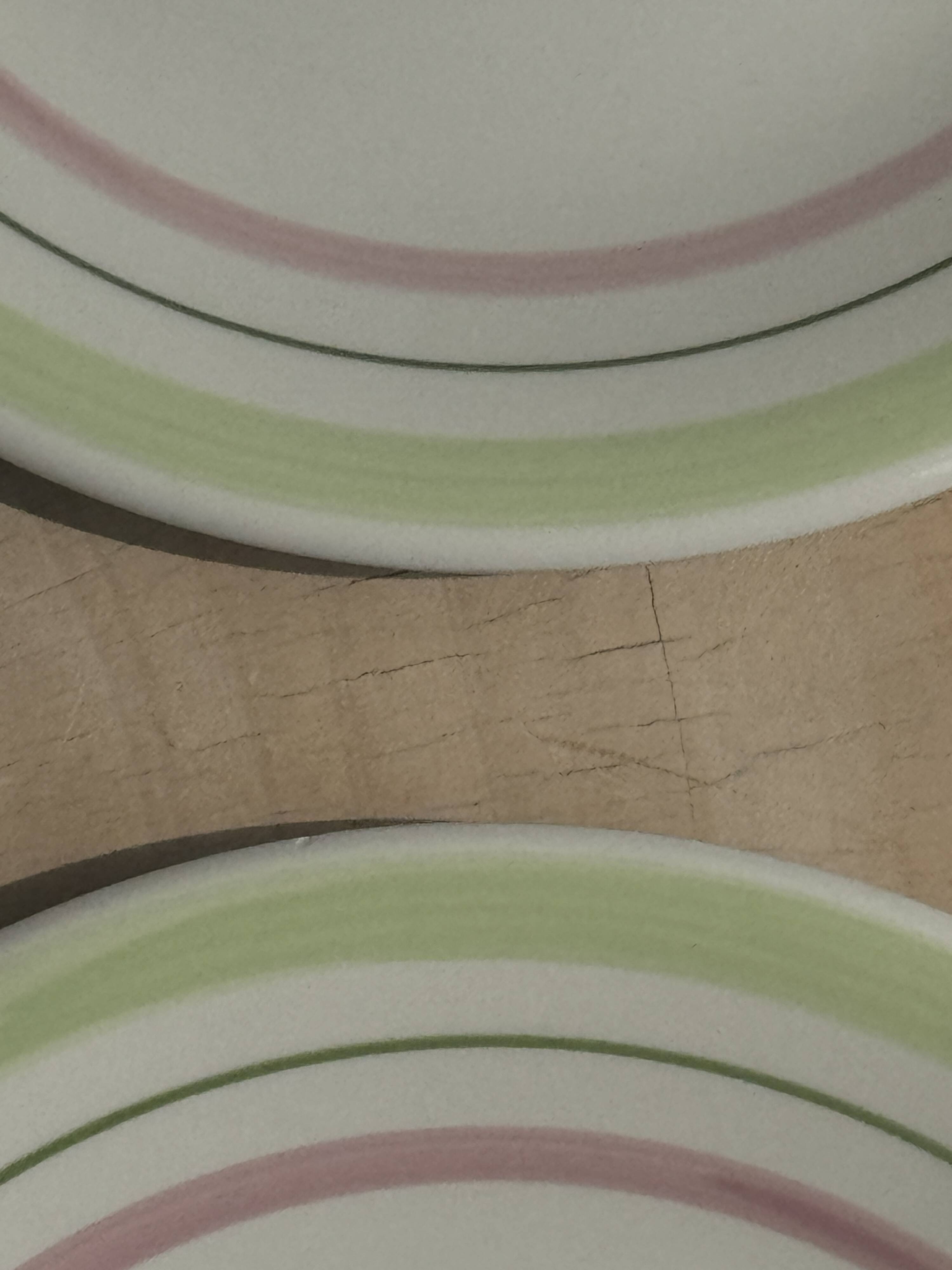 Set of 12 green and pink Italian plates