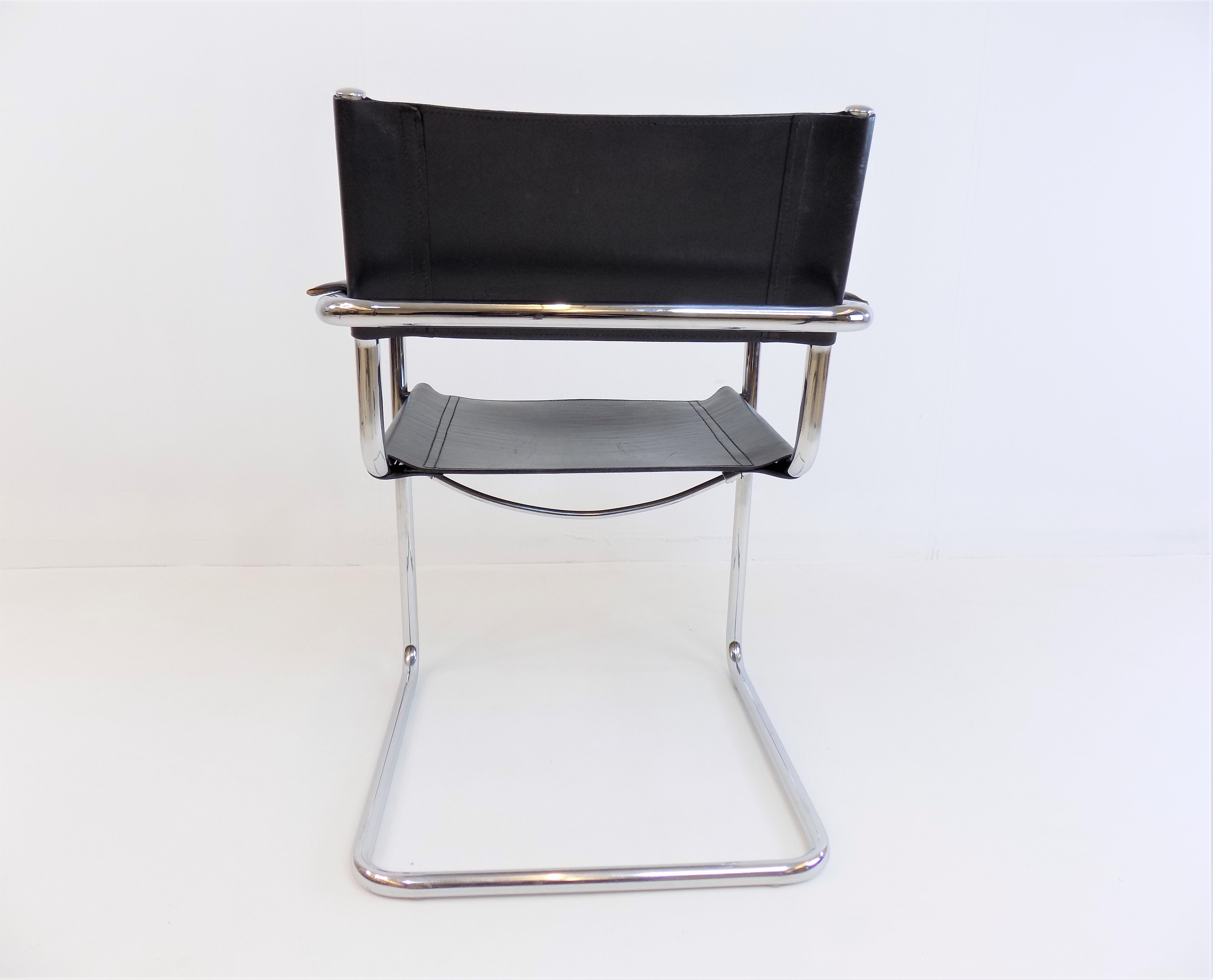 Matteo grassi mg5 set of 2 leather cantilever chairs