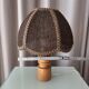 Vintage Woven Table Lamp – Wood & Rattan – 1970s