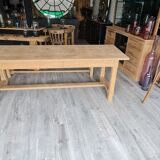 Large farmhouse table in raw solid oak
