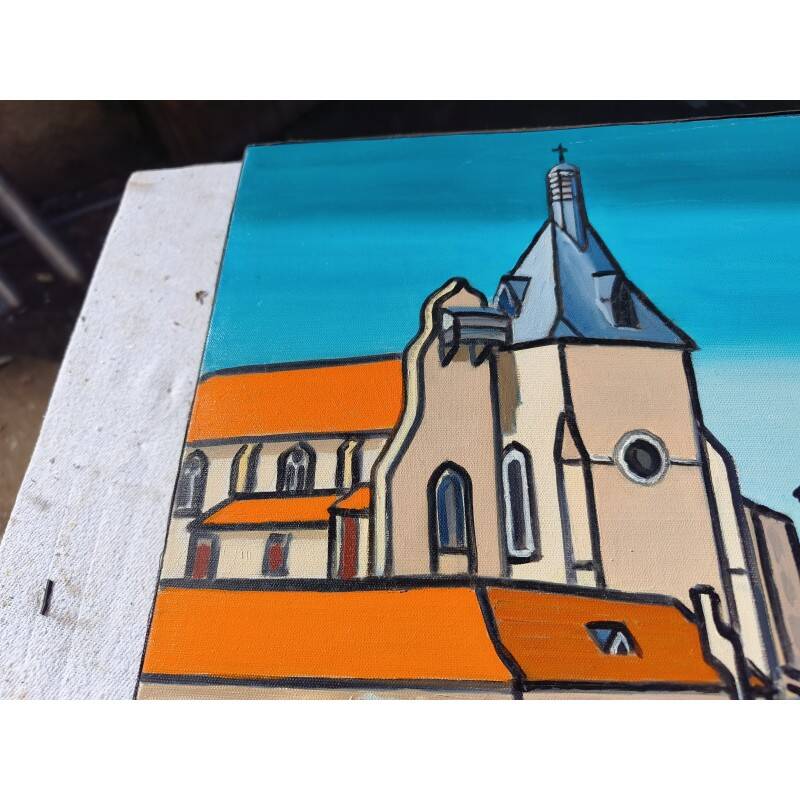 Oil on canvas by H. Rivoire "Bergerac"
