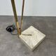 70s design floor lamp, brass and travertine, Hollywood Regency