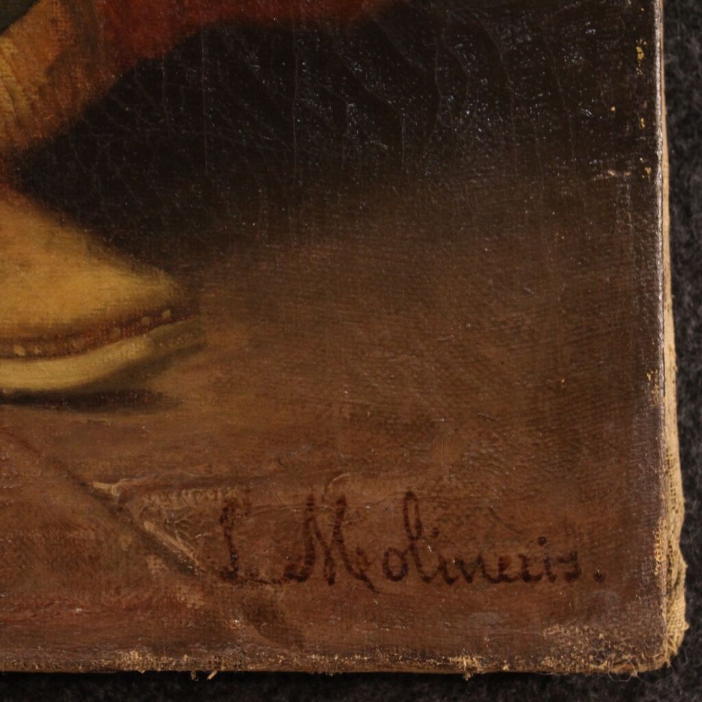 Antique Italian character painting from the 19th century