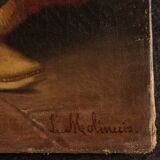 Antique Italian character painting from the 19th century