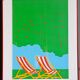 Danish screen print framed Ole Kortzau / Grønne Studie Copenhagen 1982