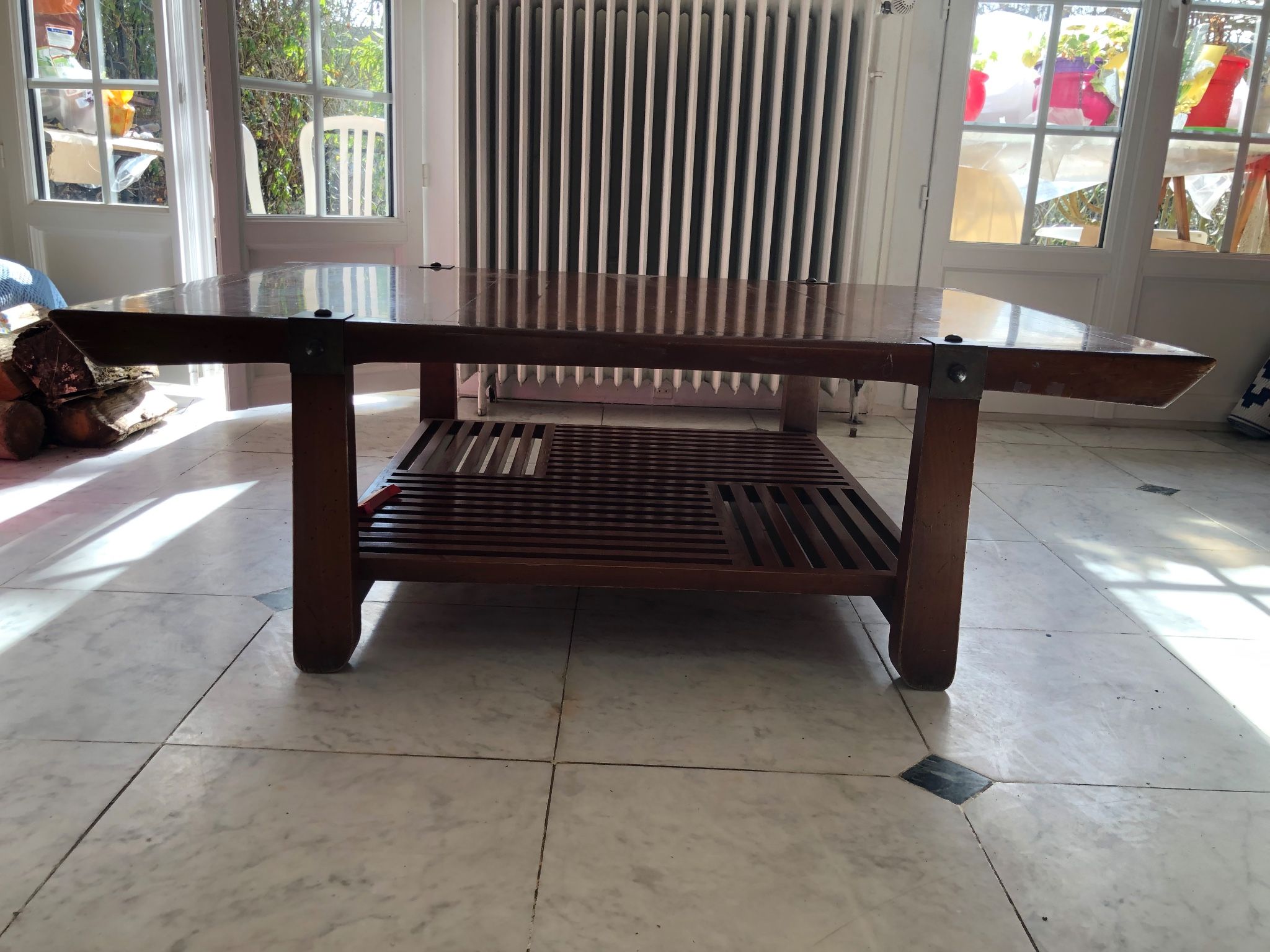Large coffee table Roche Bobois "The Tea Route" – solid wood –
