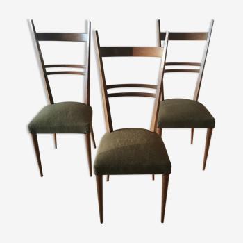 Lot de 6 chaises italiennes en chêne des années 60
