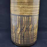 Cylindrical vase with geometric decoration by Dominique Pouchain
