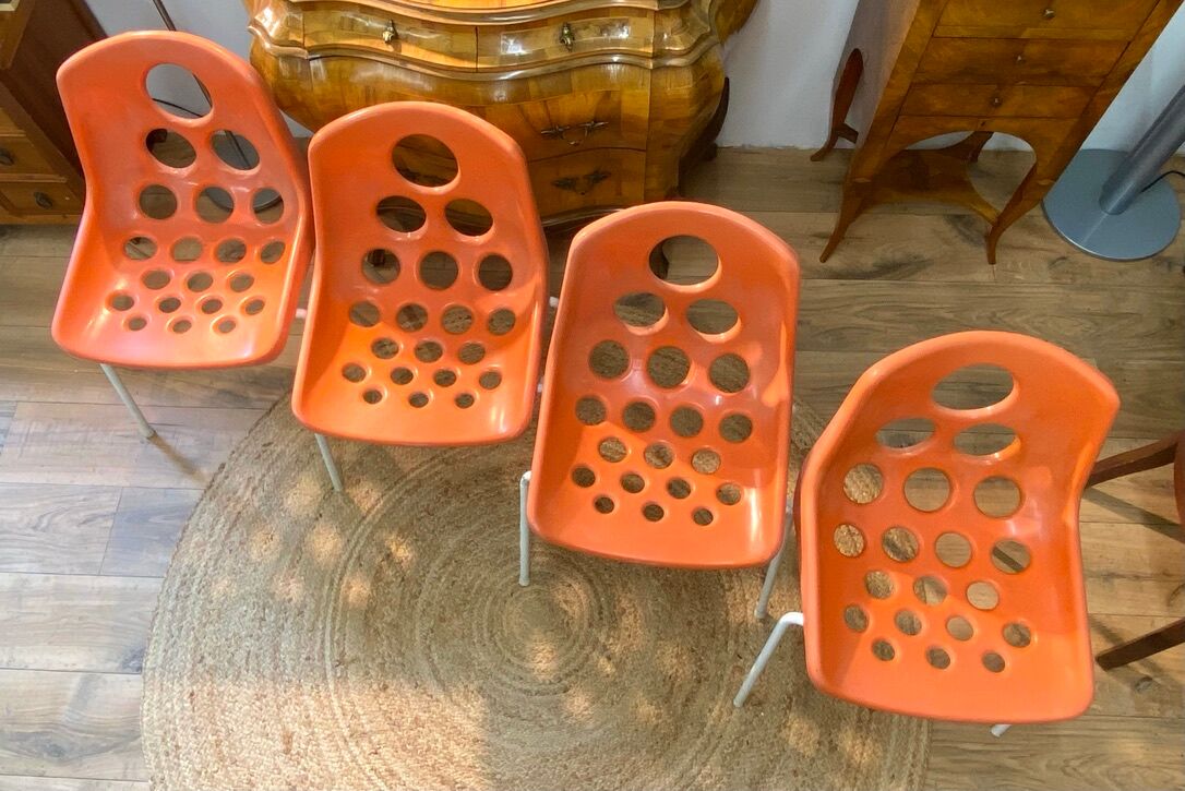 Set de 4 chaises vintage par M. Paris pour Sicopal 1972