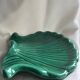 Emerald green ceramic seashell trinket dish