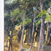 La clairière, huile à couteau, signée F Grillo