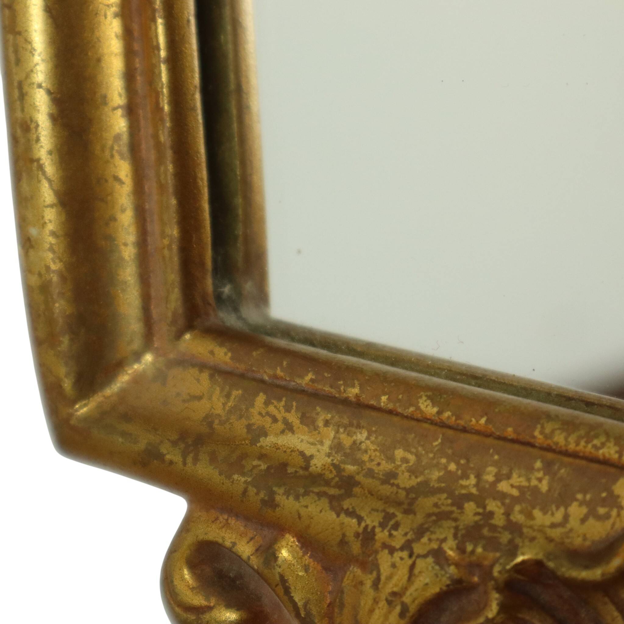 Classic Gold Leaf Mirror Crested Mirror Baroque Style 75cm