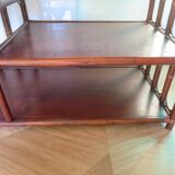 Retro-Side table-vinyl furniture-wood, rattan and bamboo-80s