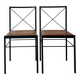 Set of 2 designer chairs in metal and cognac leather, Arrben Italy