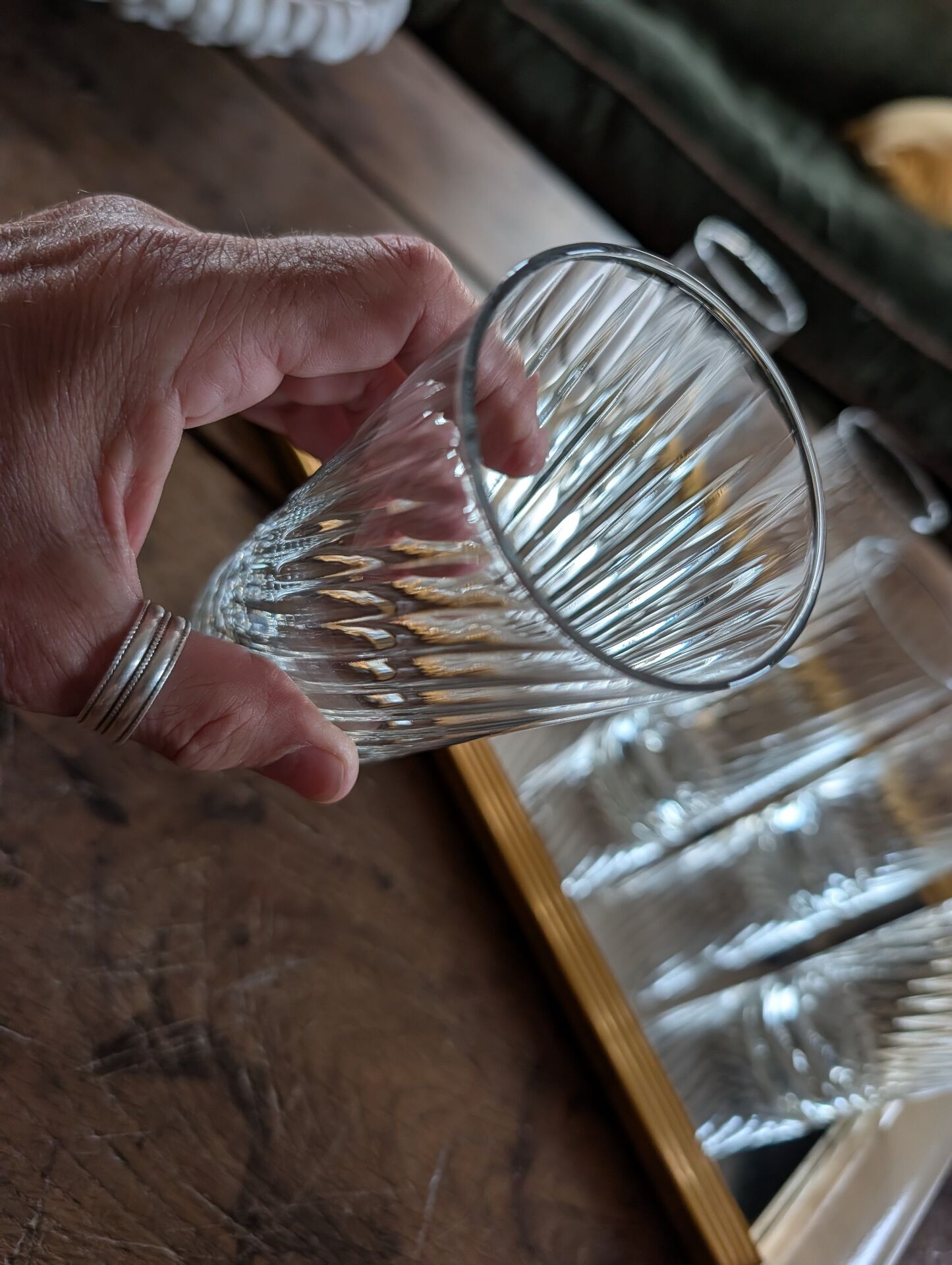 6 long drink glasses from the 80s – optical relief