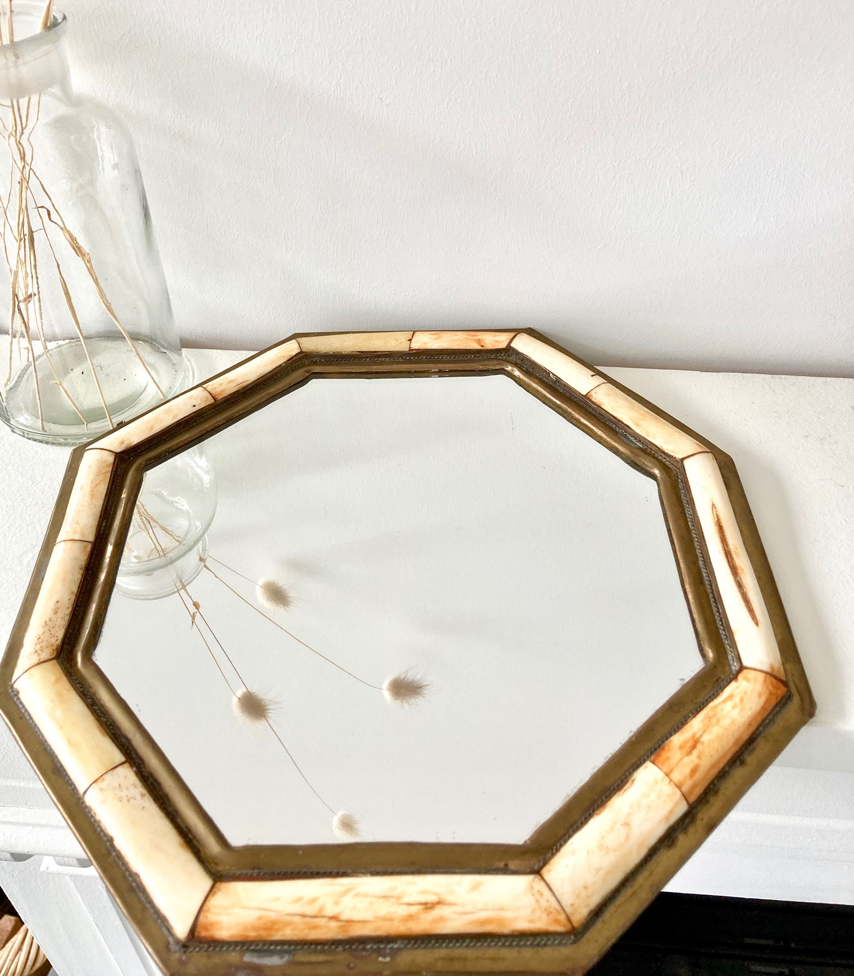 Vintage brass mirror