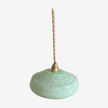 Green Clichy glass art deco hanging lamp