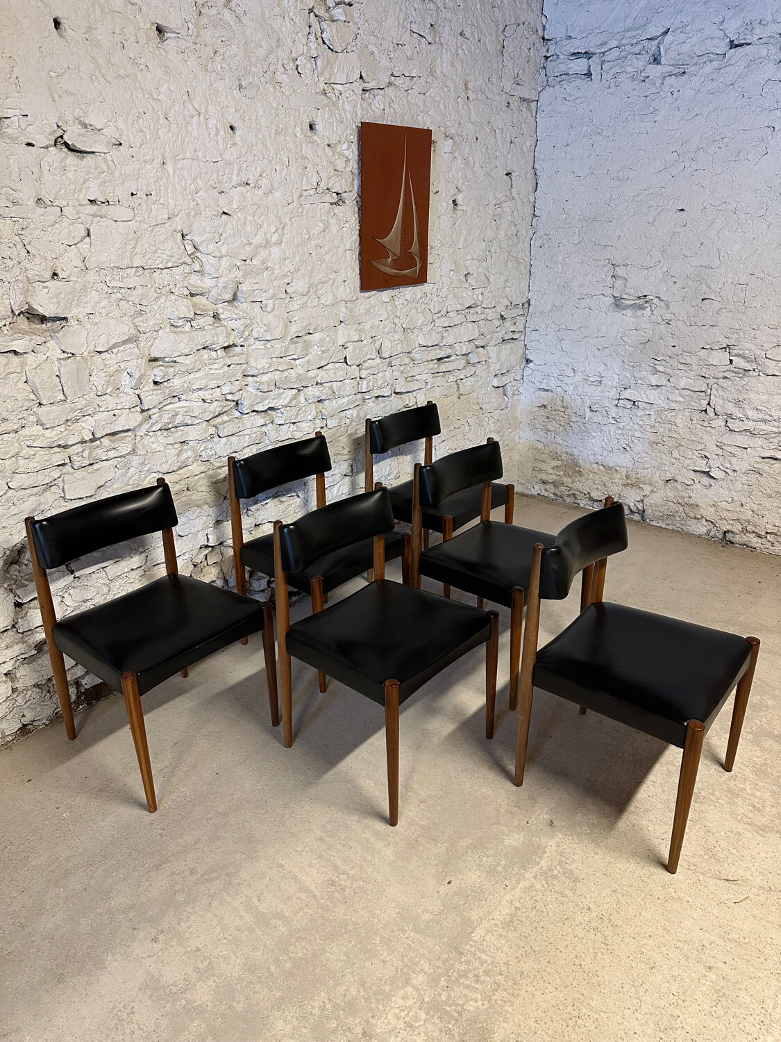 6 Scandinavian chairs by Aksel Bender 1960