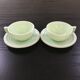 Pair of almond green opaline cups