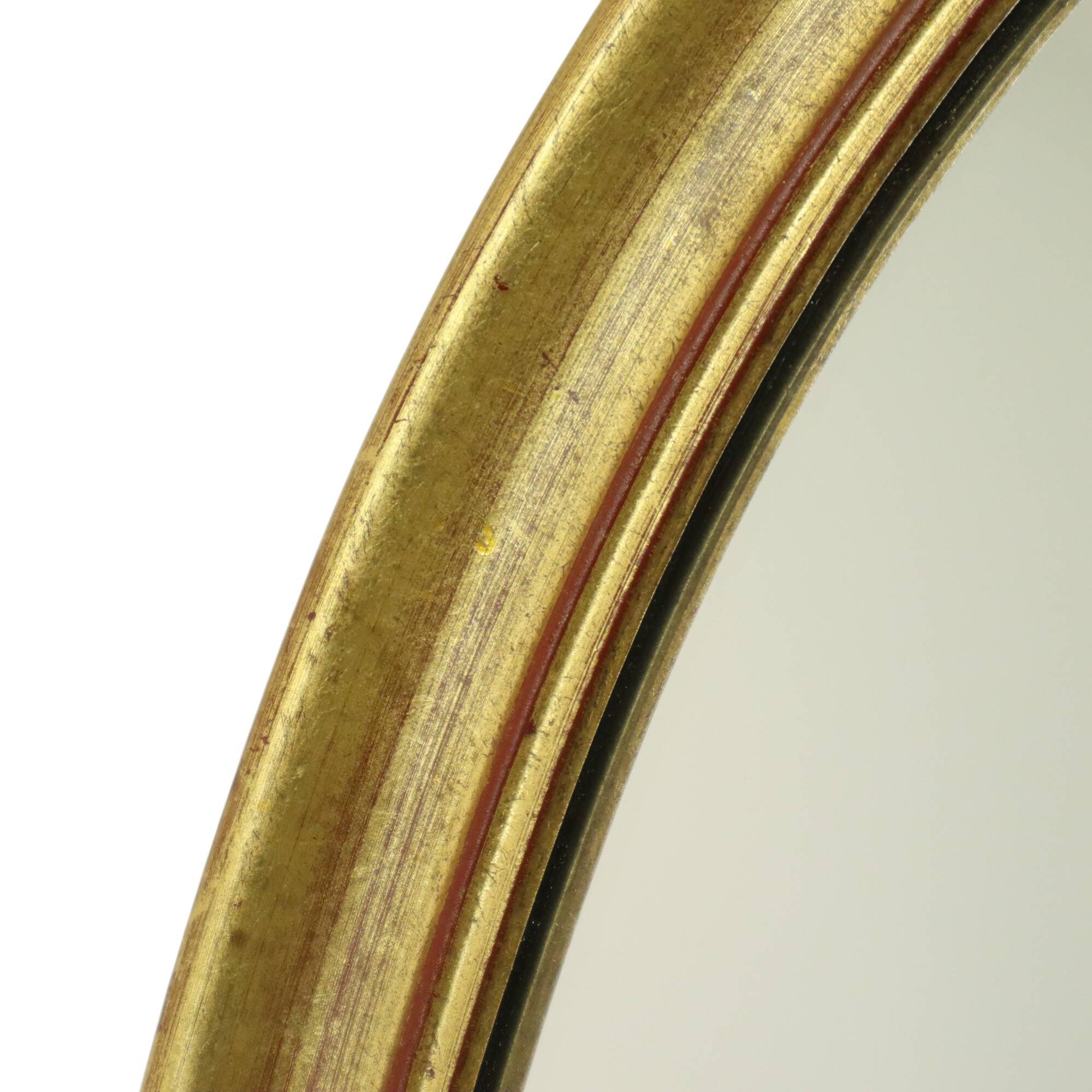 Hollywood Regency Golden Mirror Oval Deknudt Classic