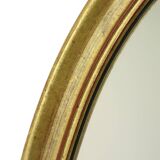 Miroir ovale doré Deknudt style Hollywood Regency