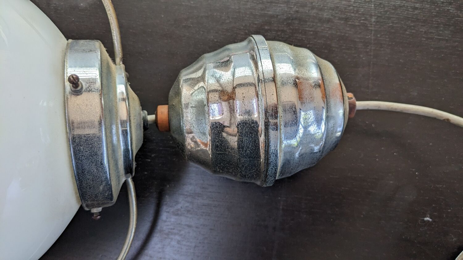 Opaline ball lamp adjustable ceiling light, 50's