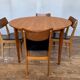 Round table in teak with vintage butterfly extension from the 1960s