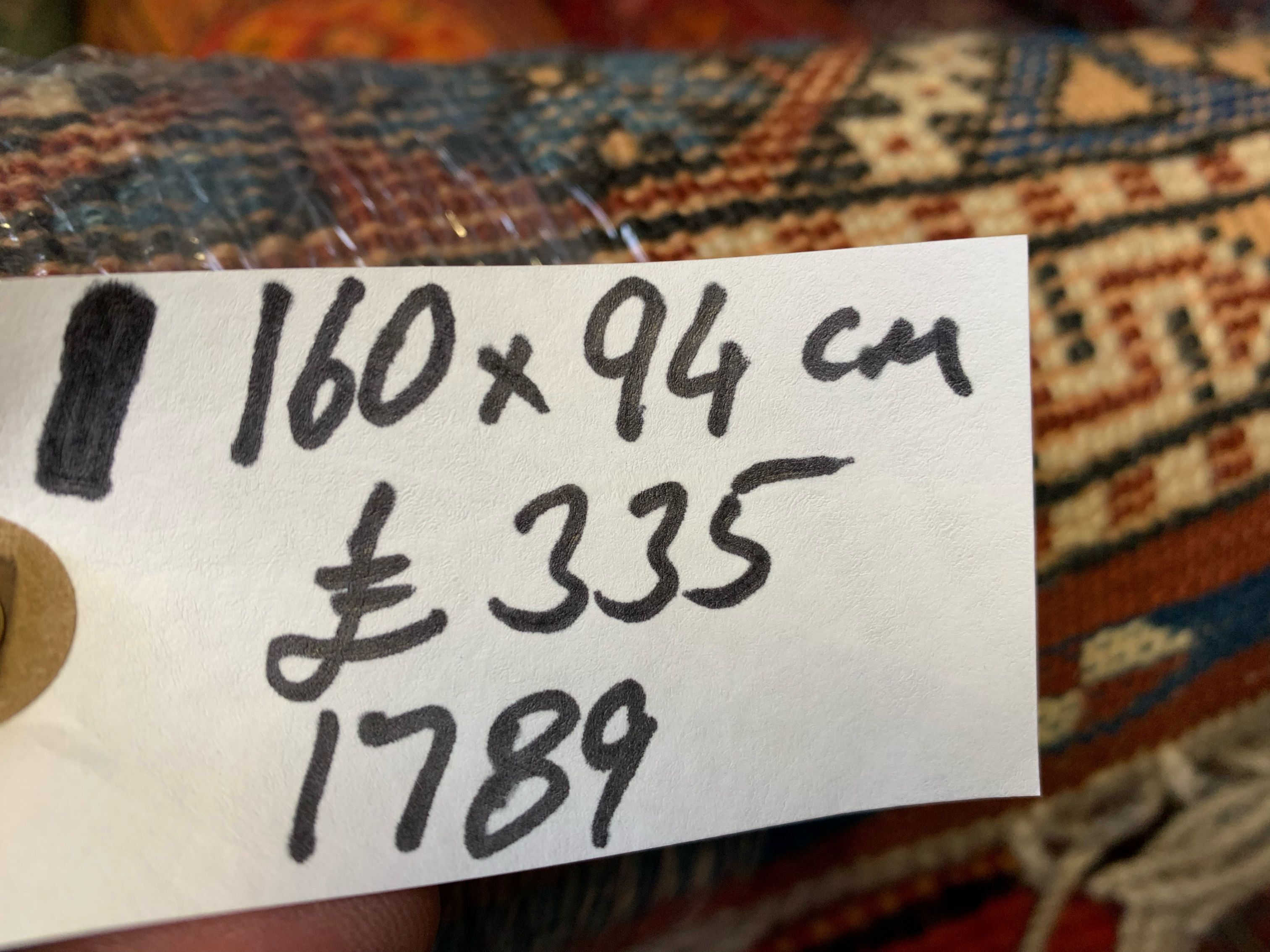 Vintage turkish kazak rug oriental 160x94 cm tribal small carpet, red and blue